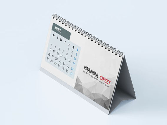 15 x 21 cm Ürünlerinize ait fotoğraflarınızla size özel Baskılı 13 yapraklı Piramit Takvim